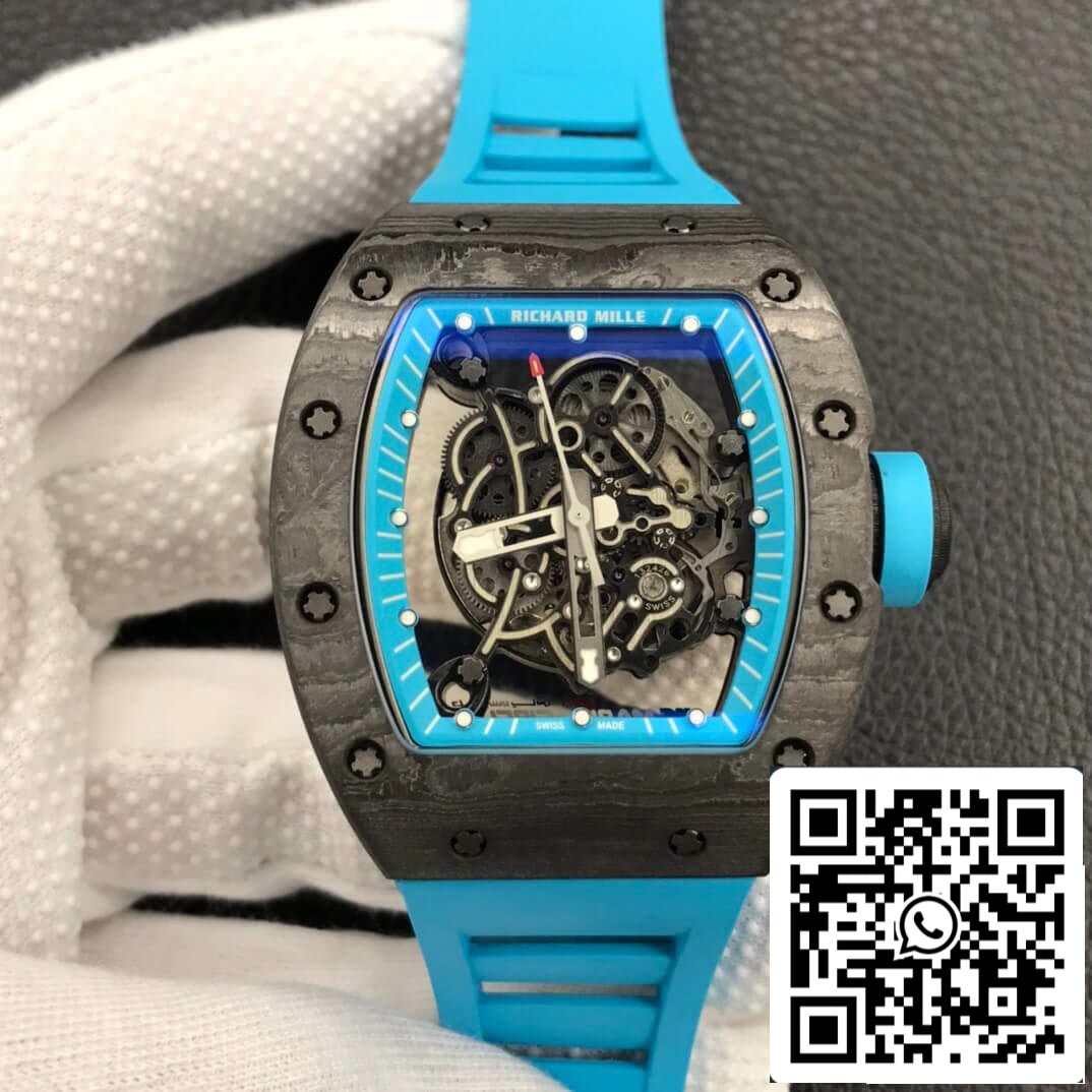 Richard Mille RM055 1 1 Best Edition ZF Factory Blue Rubber Strap