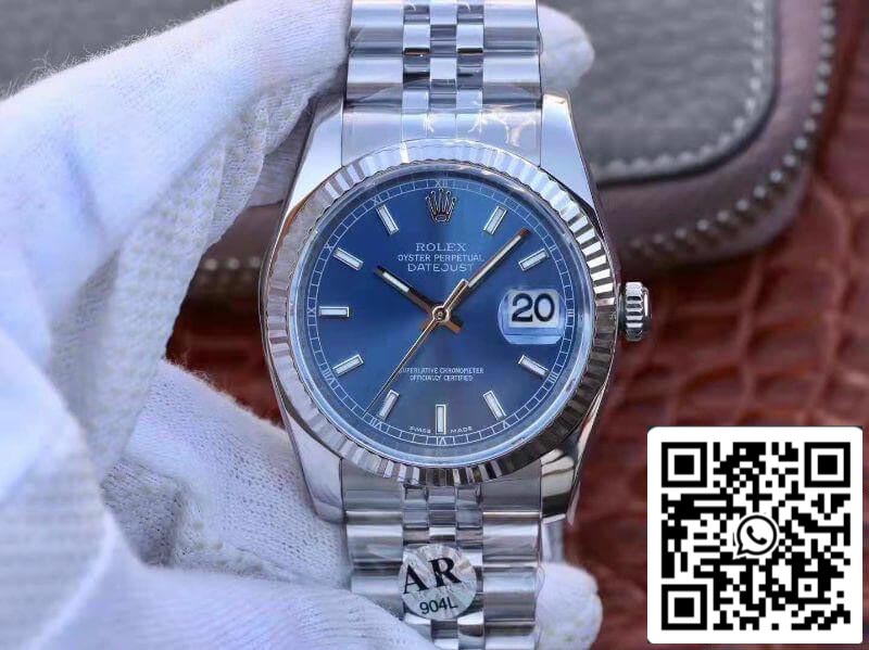 Rolex Datejust 36 mm M126334-0002 AR Factory 1:1 Meilleure édition suisse ETA3135 Cadran bleu