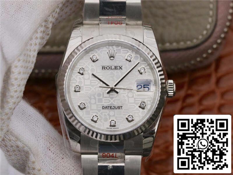 Rolex Datejust 36 116234 AR Factory 1:1 Best Edition Swiss ETA2836-2 Silver Computer Dial