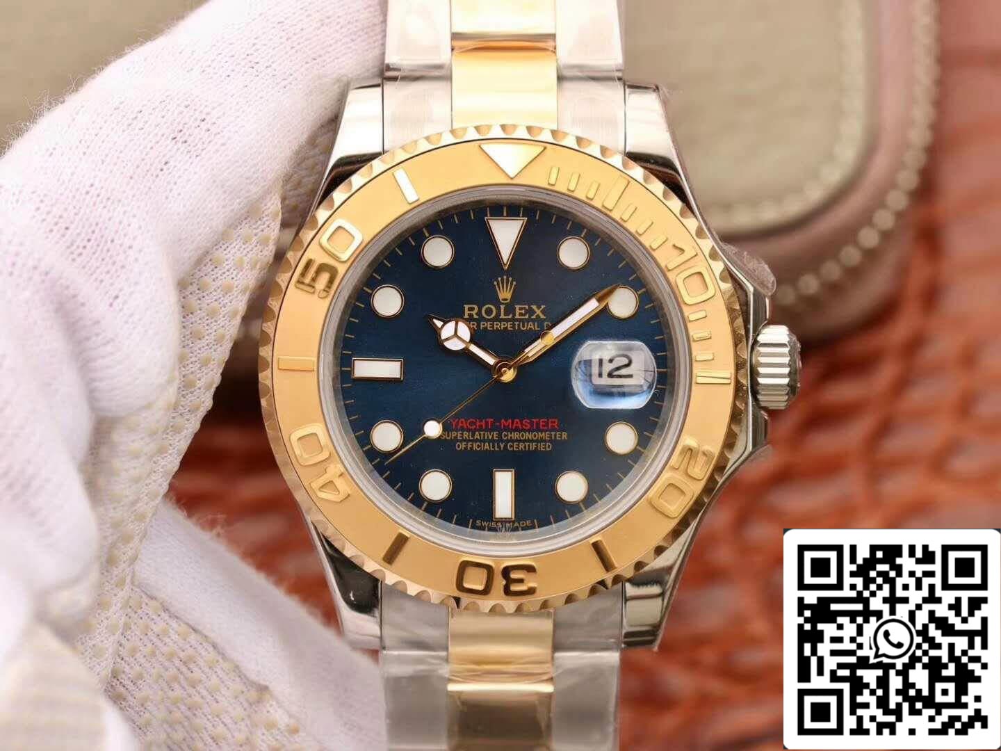 Rolex Yacht-Master 40 mm 16623 1: 1 Meilleure édition suisse ETA2836 Cadran bleu enveloppé d'or