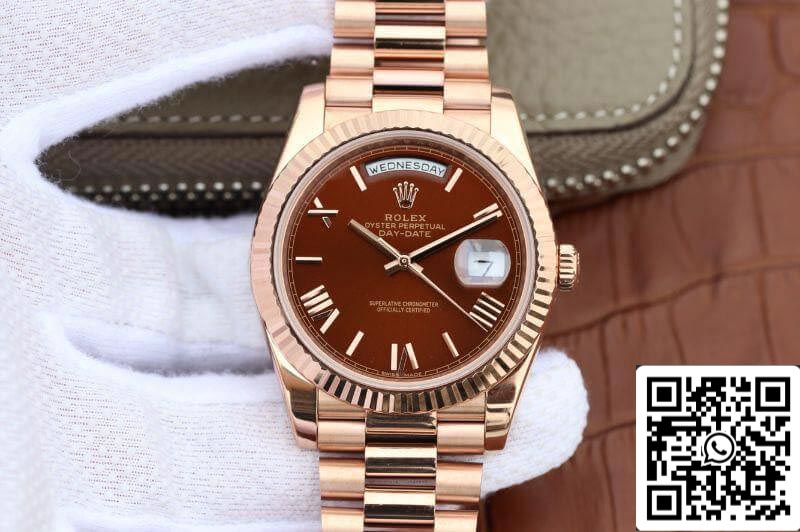 Rolex Day-Date 40 mm 228235 EW Factory 1:1 Meilleure édition suisse ETA3255 Cadran marron