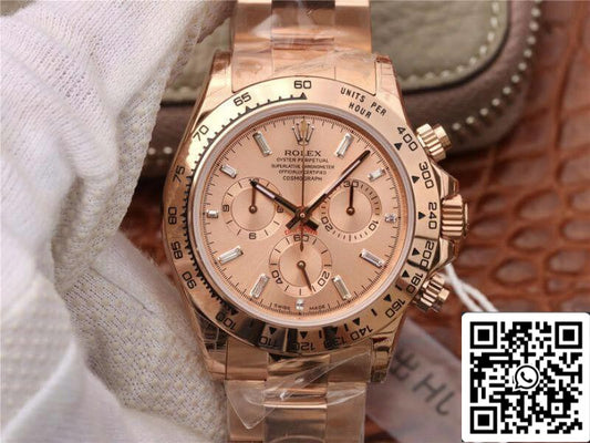 Rolex Daytona Cosmograph 116508 JH Factory 1:1 Meilleure édition suisse ETA4130 Cadran en or rose