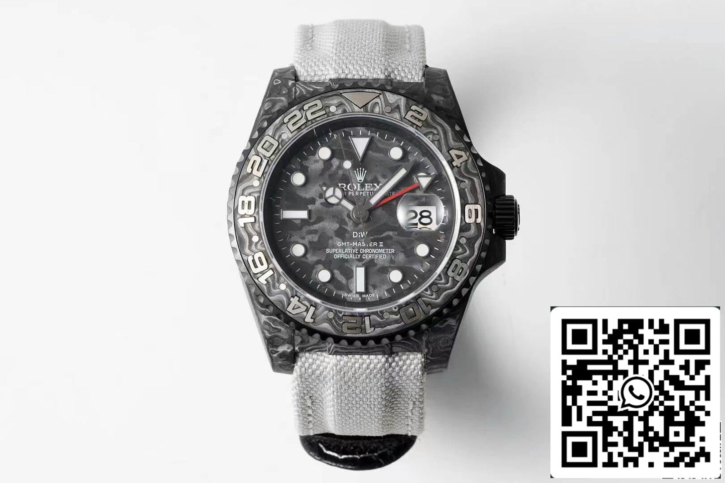 Rolex GMT-MASTER II Diw 1:1 Meilleure édition Bracelet en tissu en fibre de carbone