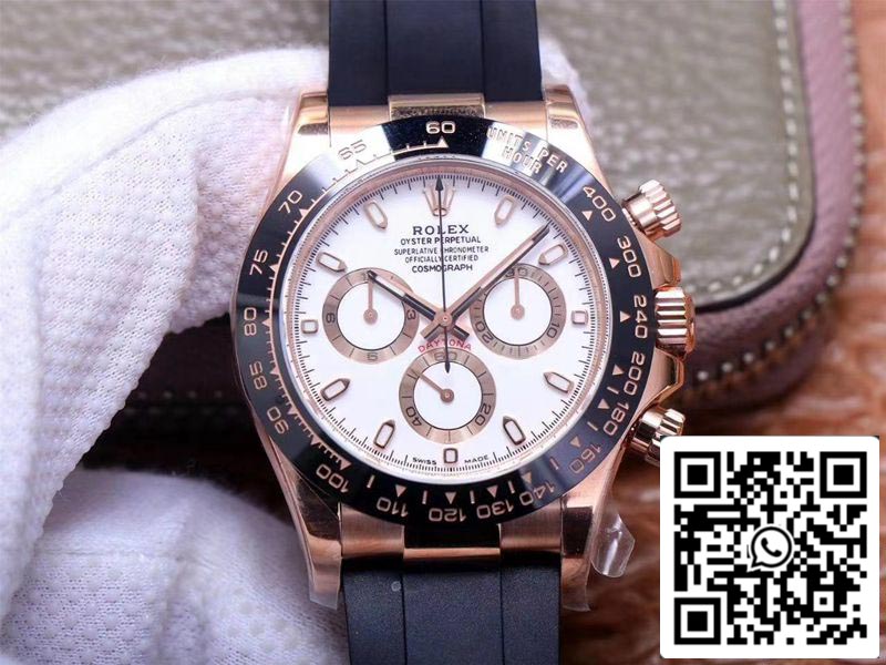 Rolex Daytona M116515LN-0019 1:1 Meilleure édition Noob Factory Cadran blanc Suisse ETA4130