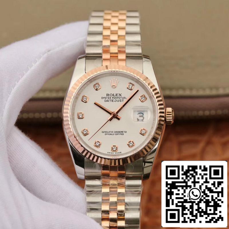 Rolex Datejust 36 mm Edelstahl zweifarbig GM Factory 1:1 Best Edition 18 Karat Gold umwickelt Schweizer ETA3135