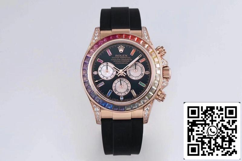 Rolex Daytona 116595RBOW 1:1 Meilleure édition BL Factory Or Rose Suisse ETA4130