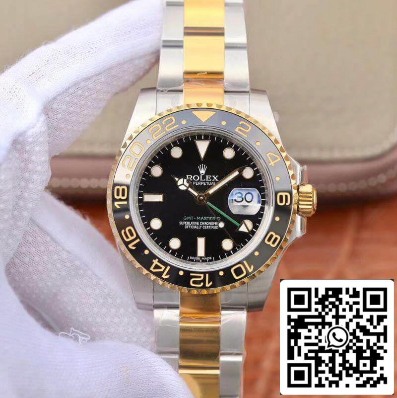 Rolex GMT Master II 116713 LN 40 mm EW Factory 1:1 Meilleure édition suisse ETA2836 Bracelet bicolore en acier inoxydable