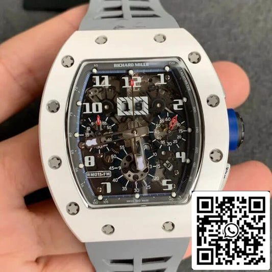 Richard Mille RM-011 1:1 Best Edition KV Factory Gehäuse aus weißer Keramik