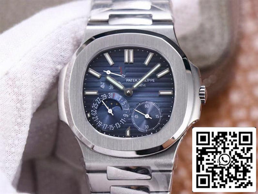 Patek Philippe Nautilus 5712/1A-001 1:1 Best Edition PF Factory, blaues Zifferblatt, Stahlarmband, Schweizer Uhrwerk