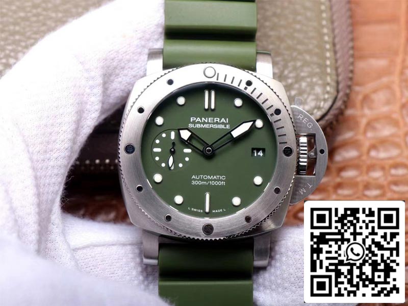 파네라이 Submersible PAM01055 1:1 Best Edition VS Factory Green 다이얼 스위스 P9000