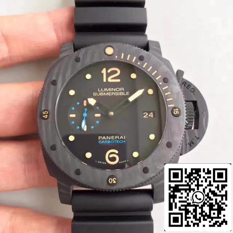 Panerai Luminor PAM441 VS Factory Boîtier en céramique 1:1 Meilleure édition suisse ETA P9001 Bracelet en cuir marron