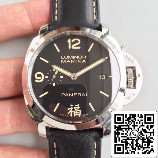 Panerai Luminor PAM498 VS Factory Mechanical Watches 1:1 Best Edition Swiss ETA P9000 Black Leather Strap