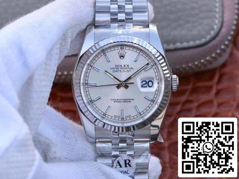 Rolex Datejust II 36 126334 AR Factory 1:1 Best Edition Swiss ETA3135 Rhodium-Zifferblatt