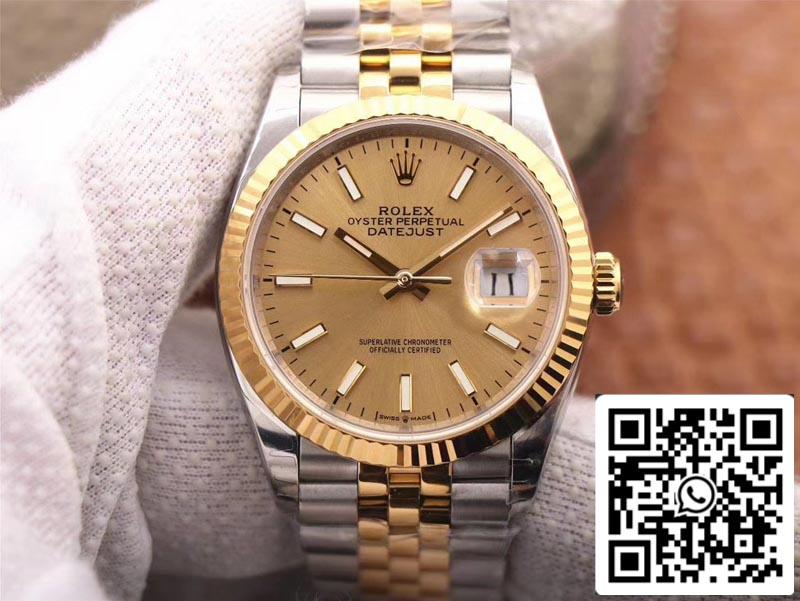 Rolex Datejust M126233-0015 1:1 Best Edition EW Factory Champagner Zifferblatt Swiss ETA3235