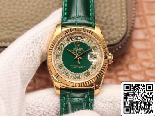 Rolex Day-Date 118138 1:1 Best Edition cadran vert avec diamants Suisse ETA2836