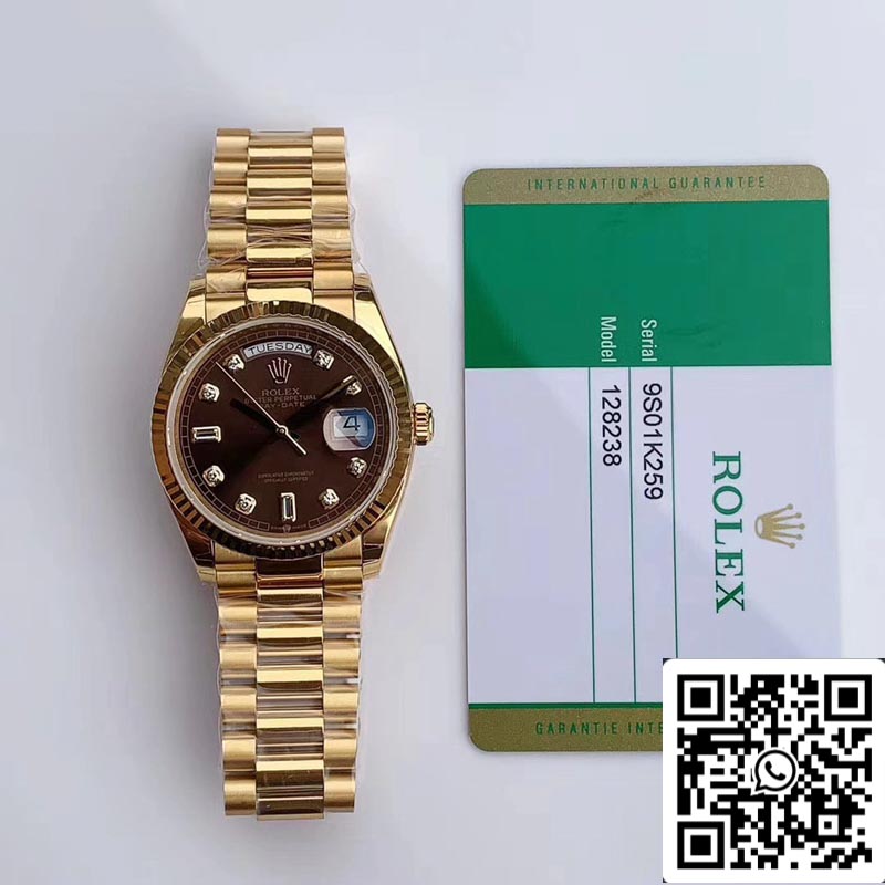 Rolex Day Date M128238-0022 1:1 Best Edition EW Factory Brown Dial Swiss ETA3255