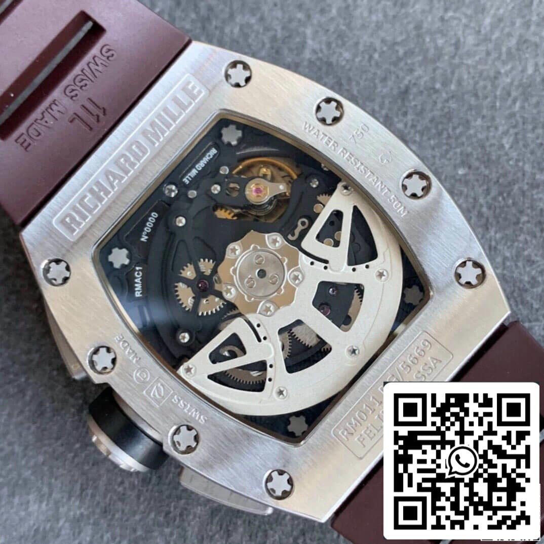 Richard Mille RM11 1:1 Best Edition KV Factory Titanium Brown Strap