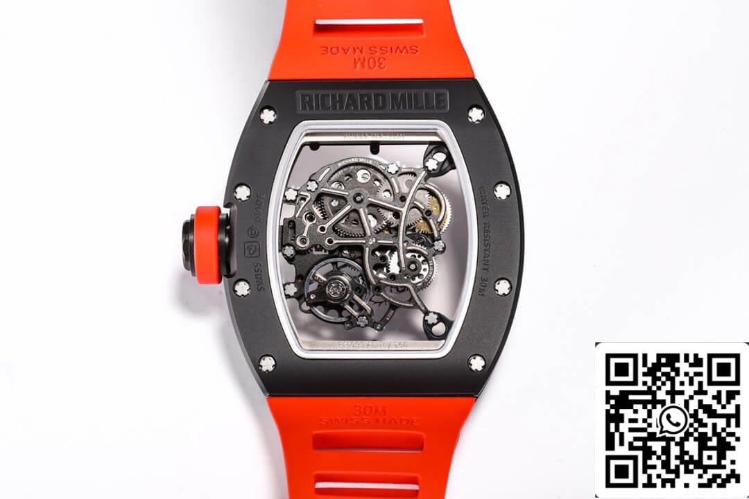 Richard Mille RM-055 1:1 Best Edition BBR Factory Keramikgehäuse, rotes Armband