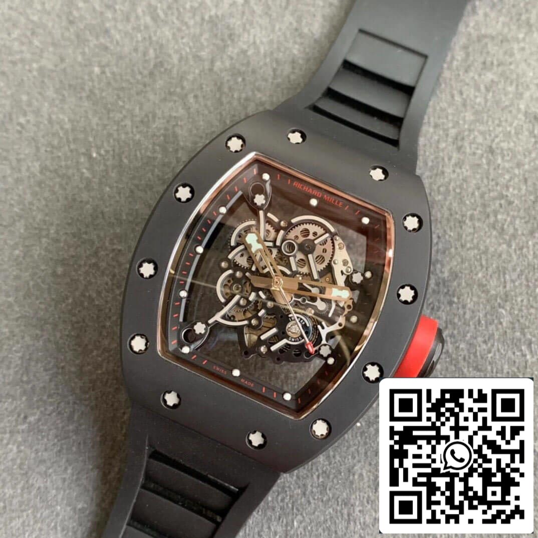 Richard Mille RM055 1:1 Best Edition KV Factory V2 Ceramic Black Strap