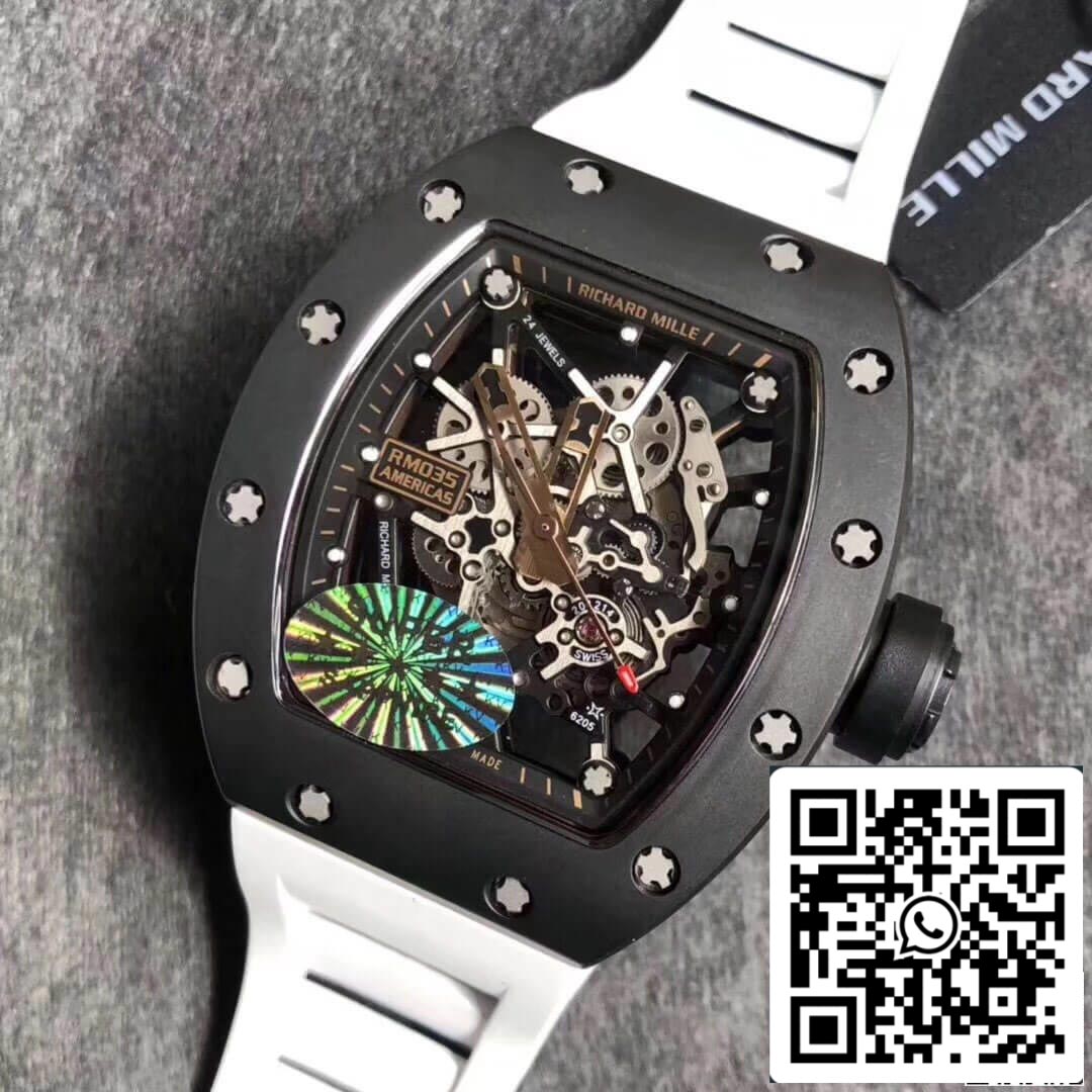 Richard Mille RM035 Americas KV Factory 1:1 Best Edition White Strap