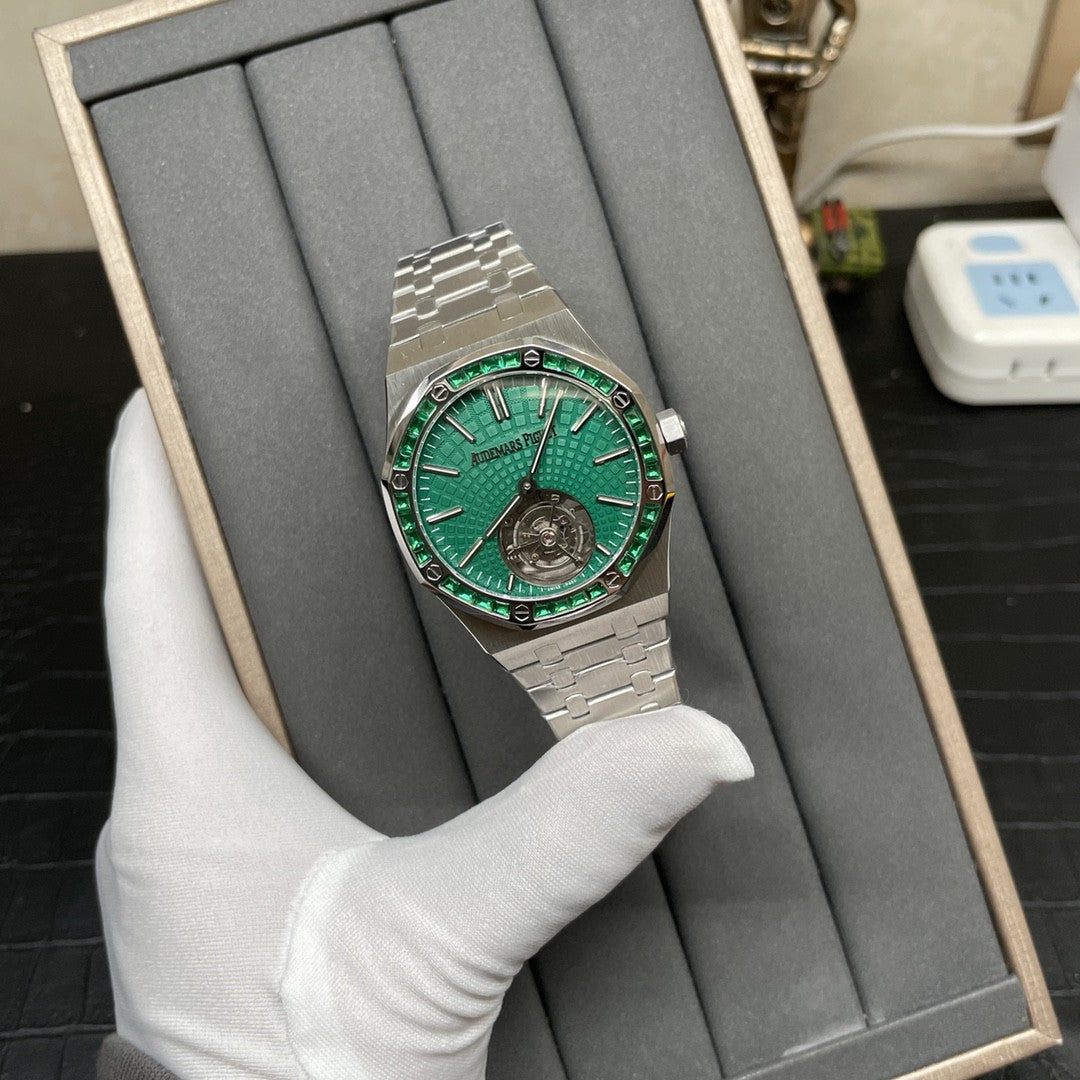 Audemars Piguet Royal Oak Tourbillon 26532IC.EE.1220TI.01 1:1 Meilleure édition R8 Cadran vert usine