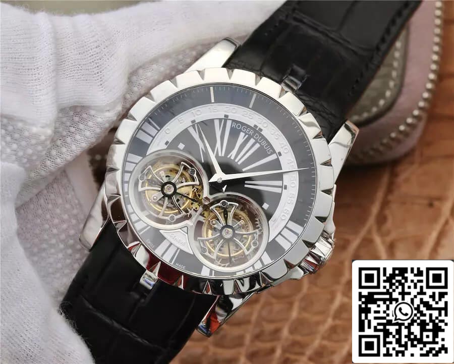 Roger Dubuis Excalibur RDDBEX0291 1:1 Best Edition JB Factory Tourbillon White Shell Black Dial