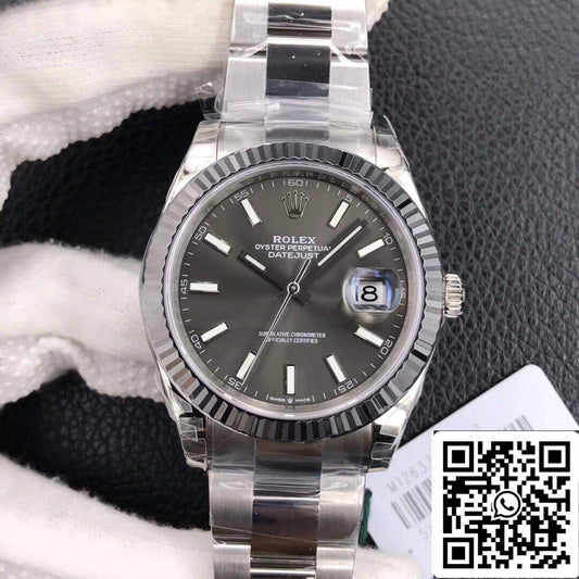 Rolex Datejust M126334-0013 41 mm Oyster-Armband VS Factory graues Zifferblatt