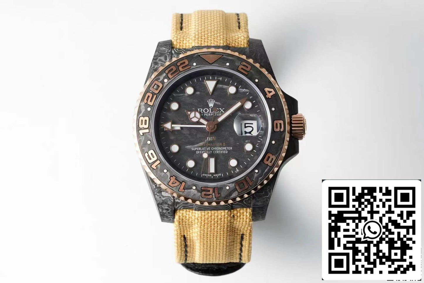 Rolex GMT-MASTER II Diw 1:1 Best Edition braunes Stoffarmband