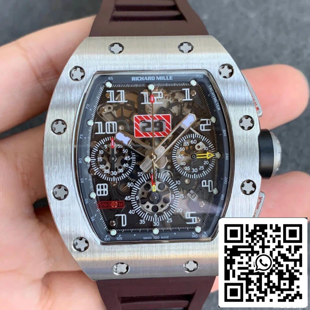 Richard Mille RM11 1:1 Best Edition KV Factory Titanium Brown Strap