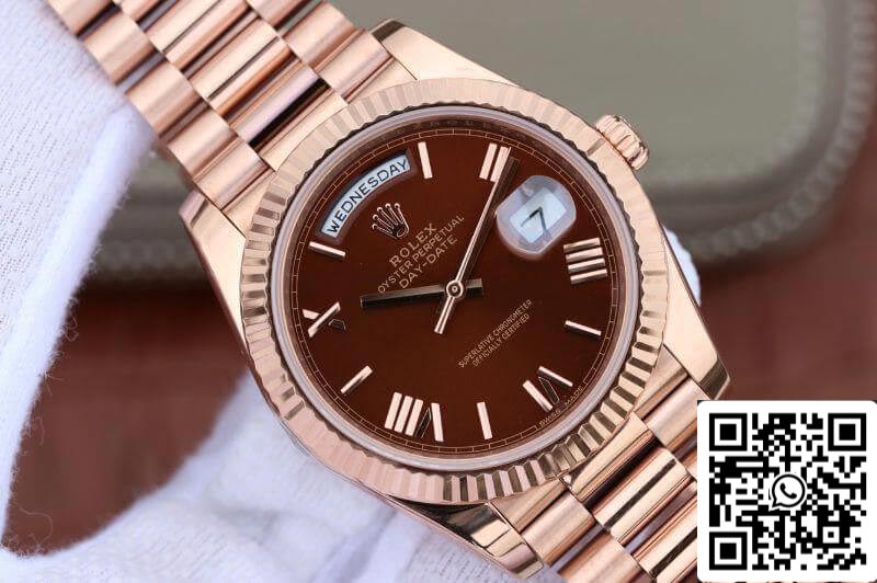 Rolex Day-Date 40 mm 228235 EW Factory 1:1 Meilleure édition suisse ETA3255 Cadran marron