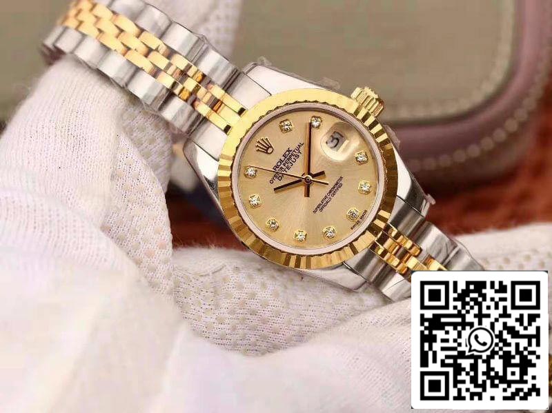 Rolex Lady Datejust 28 mm 1:1 Best Edition Schweizer Original importiertes NH05-Uhrwerk, 18-karätiges Goldzifferblatt