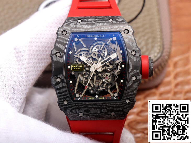 Richard Mille RM35-02 1:1 Best Edition ZF Factory Rotes Kautschukarmband