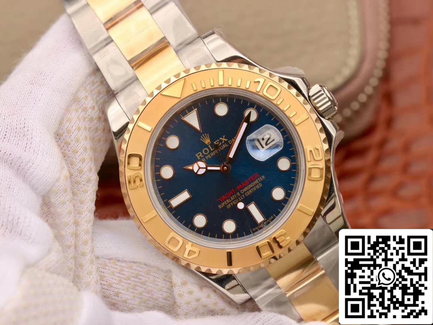 Rolex Yacht-Master 40 mm 16623 1: 1 Meilleure édition suisse ETA2836 Cadran bleu enveloppé d'or