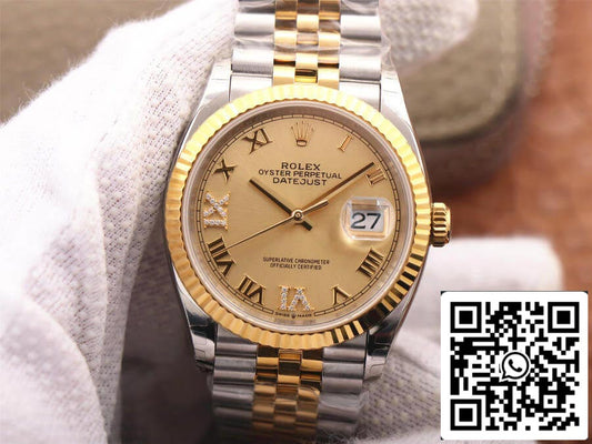 Rolex Datejust 126233 1:1 Best Edition EW Factory Goldzifferblatt