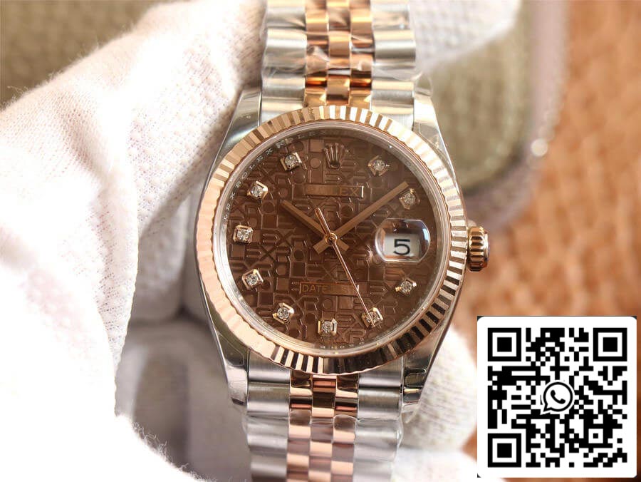 Rolex Datejust M126231-0025 1:1 Best Edition EW Factory Rose Gold Chocolate Color Dial