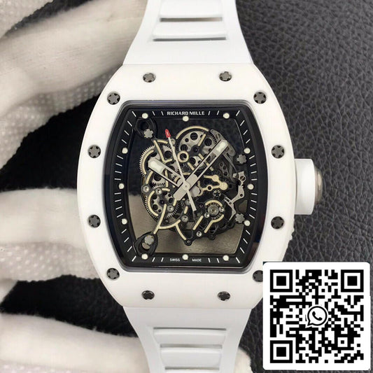Richard Mille RM055 1:1 Best Edition ZF Factory White Ceramic