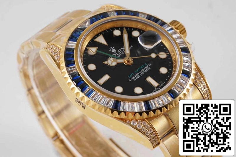 Rolex GMT Master II 116758 SAru 1:1 Best Edition ROF Factory Blue White Diamond Swiss ETA2836