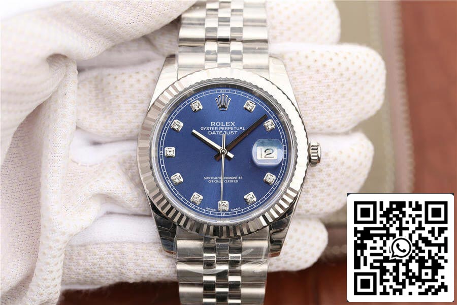 Rolex Datejust M126334-0016 1:1 Meilleure édition EW Factory Cadran bleu diamant