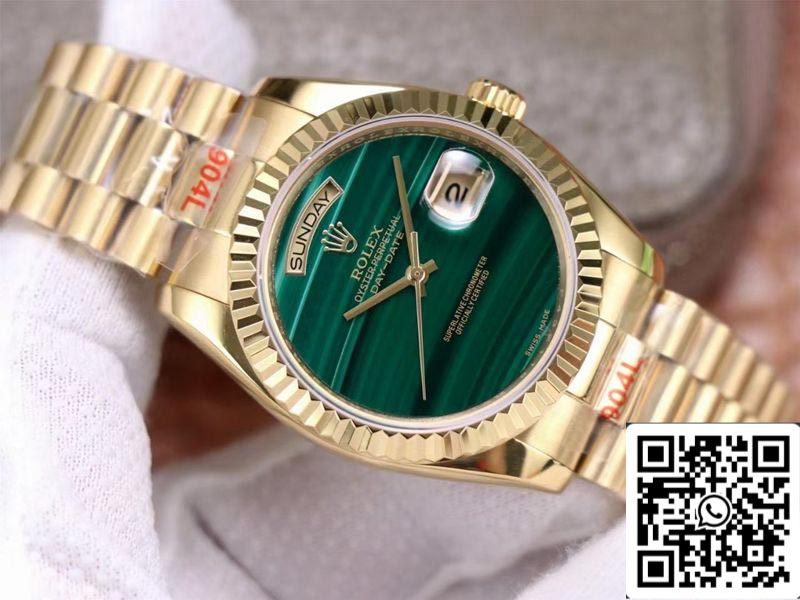 Rolex Day Date President 18238 1:1 Meilleure édition Cadran vert malachite Mouvement suisse