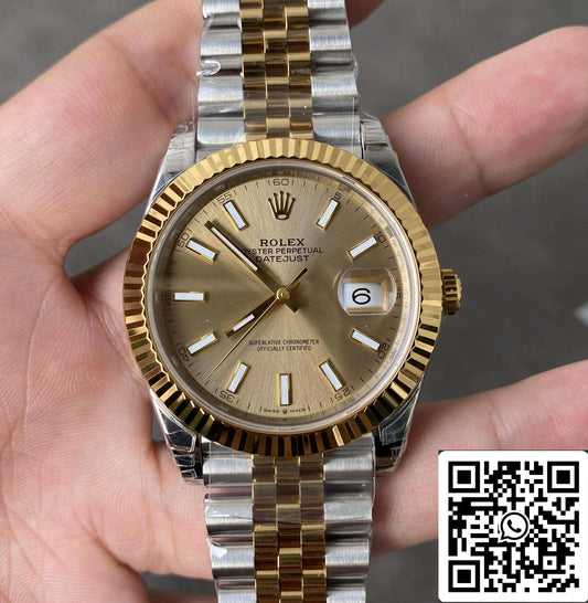 Rolex Datejust M126333-0010 41MM 1:1 Best Edition VS Factory Gold Bezel