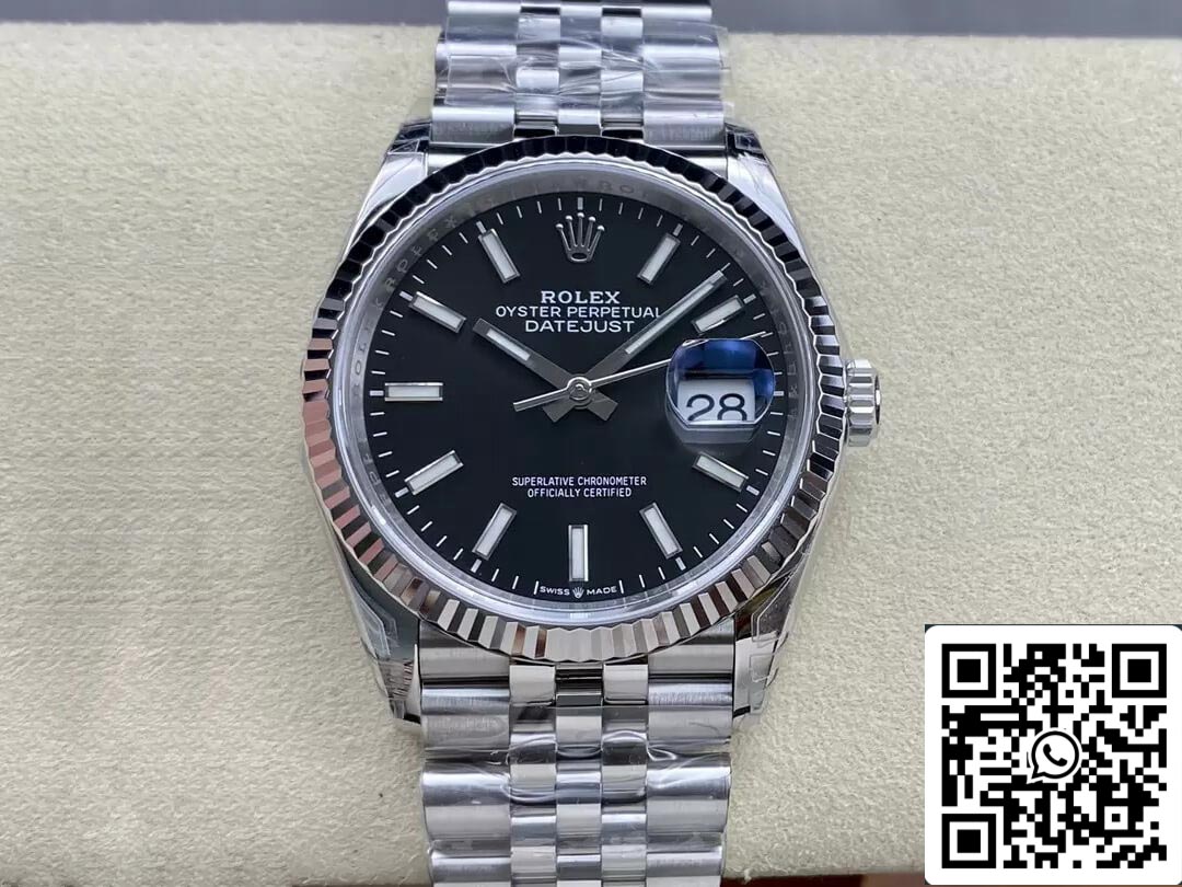 Rolex Datejust M126234-0015 36MM 1:1 Meilleure édition VS Cadran noir d'usine