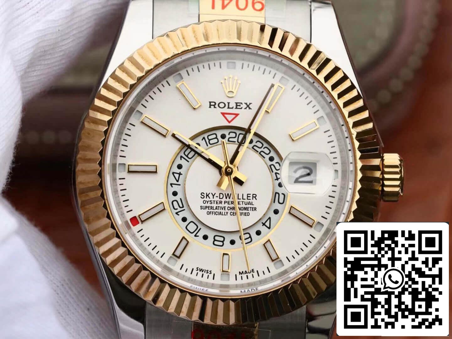 Rolex Sky Dweller M326933-0009 Meilleure édition 1:1 Noob Factory Cadran blanc