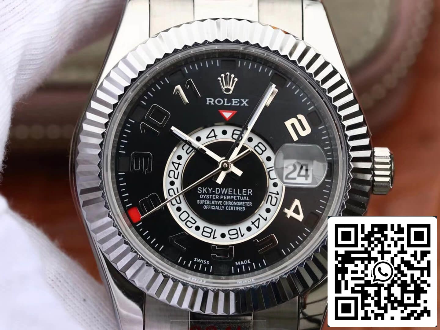 Rolex Sky Dweller 326939 Meilleure édition 1:1 Noob Factory Cadran noir et argent