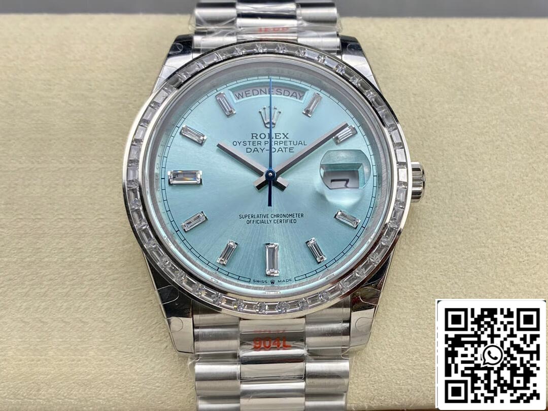 Rolex Day Date M228396TBR-0002 1:1 Meilleure édition GM Factory Cadran bleu glace