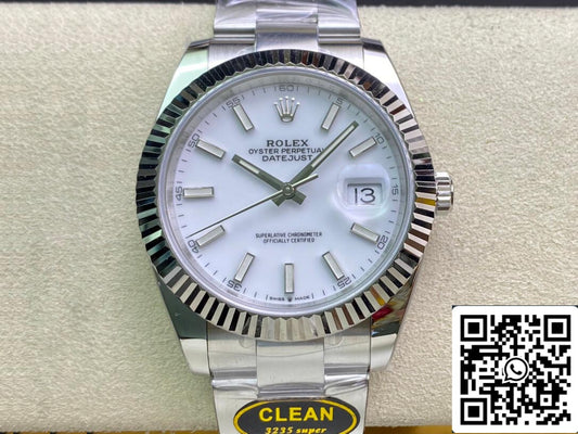 Rolex Datejust M126334-0009 41mm Oyster Strap Clean Factory White Dial