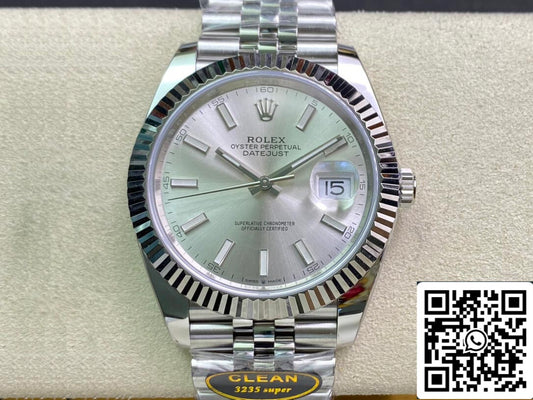 Rolex Datejust M126334-0004 41 mm Jubilee-Armband, sauberes, fabrikweißes Zifferblatt