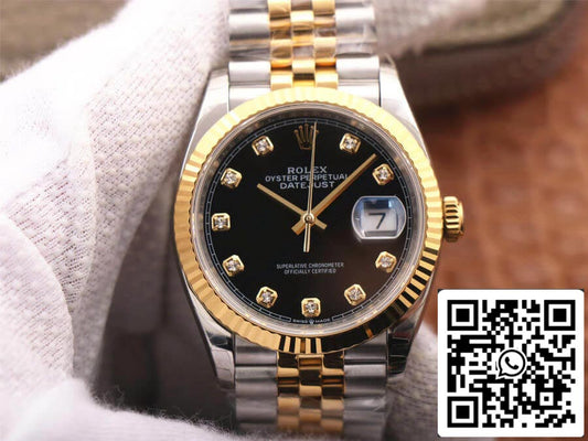 Rolex Datejust M126233-0021 1:1 Best Edition EW Factory Yellow Gold Black Dial