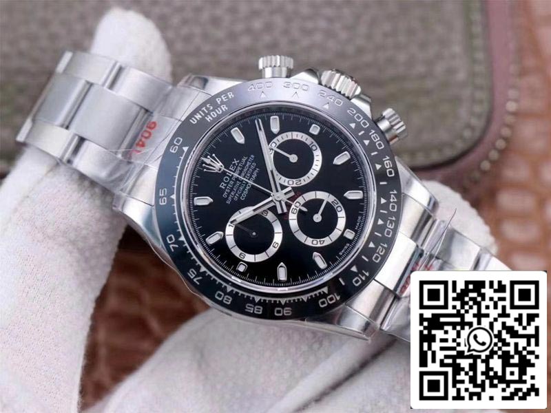 Rolex Cosmograph Daytona M116500LN-0002 1:1 Best Edition Noob Factory Schwarzes Zifferblatt Schweizer ETA4130