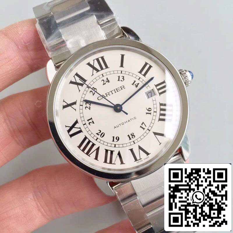 Ronde Solo De Cartier W670101 ZF Factory Men Watches 1:1 Best Edition Swiss ETA9015 White Dial