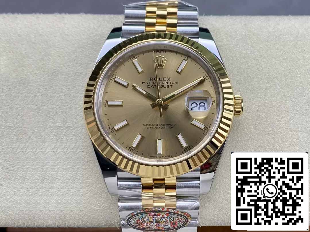 Rolex Datejust 41MM M126333-0010 1:1 Meilleure édition Clean Factory Cadran Champagne